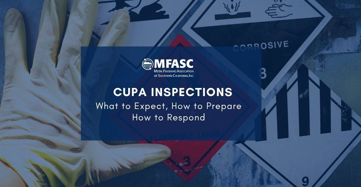 CUPA Inspections for Metal Finishers - September 9